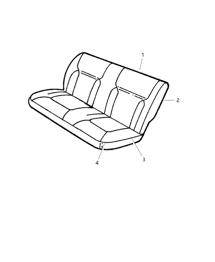 2002 Dodge Intrepid Cushion Rear Seat Diagram for XF111DVAA