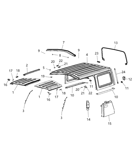 2018 Jeep Wrangler All-new Model Hard Top Diagram 2 - Thumbnail