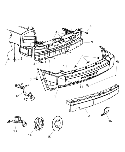 2007 Jeep Patriot Step Pad, Rear Diagram for 5116331AA