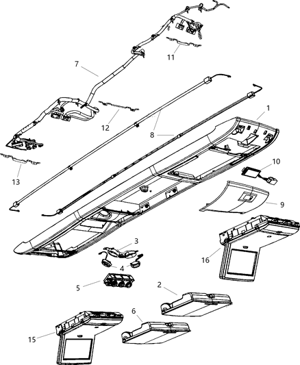 2010 Chrysler Town & Country Monitor Media System Diagram for 1GQ78DW1AC