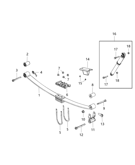 2020 Ram 3500 Cab Chassis Suspension - Rear Diagram