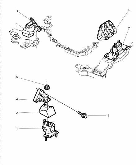 1999 Chrysler LHS Engine Mounts Diagram 1 - Thumbnail