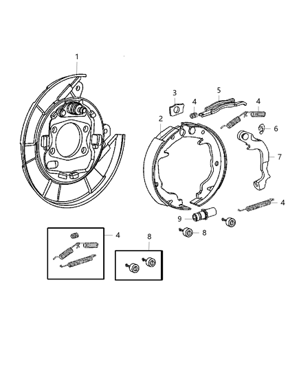 2014 Jeep Compass Park Brake Assembly, Rear Disc Diagram