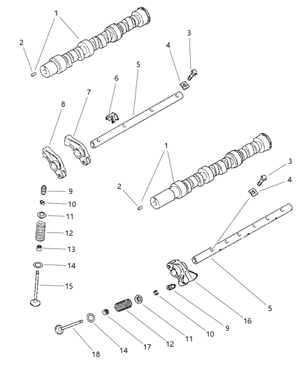 1998 Chrysler Sebring Convertible Camshaft & Valves Diagram 3 - Thumbnail