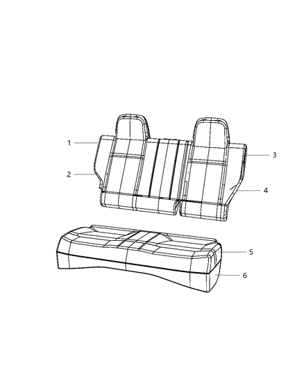 2010 Jeep Compass Rear Seats - 60/40 Diagram 2 - Thumbnail
