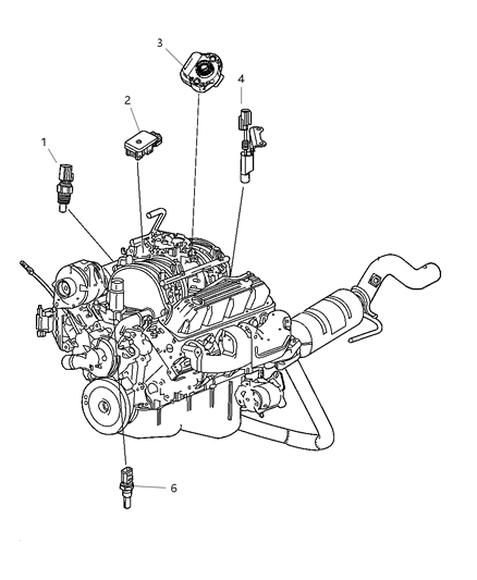 2004 Dodge Dakota Sensors Diagram 1 - Thumbnail