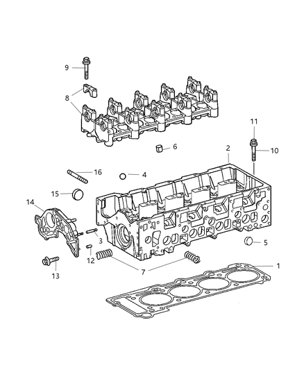 2009 Chrysler PT Cruiser Cylinder Head & Cover Diagram 1 - Thumbnail