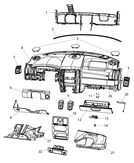 2010 Chrysler 300 Latch, Gray, Front Diagram for 5JM55BD1AC