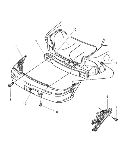 1997 Dodge Neon Bumper Cover, Lapis Blue Diagram for PD15RC4