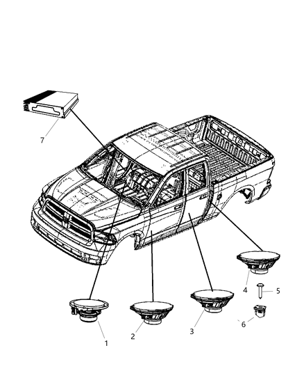 2014 Ram 3500 Cab Chassis Speakers & Amplifier Diagram