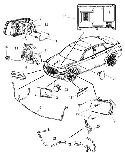 2006 Dodge Charger Lamp Side Marker Diagram for 4806218AC