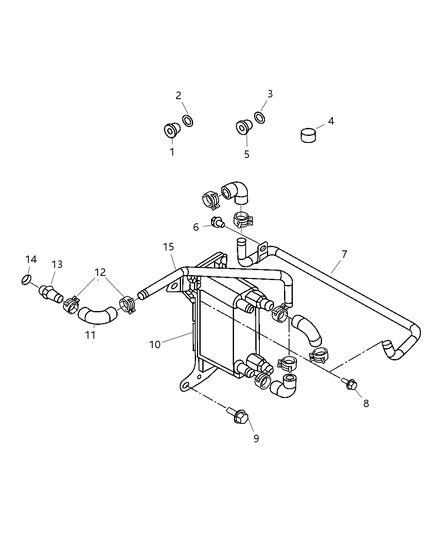 2003 Dodge Ram 3500 Cooler Torque Converter Diagram for 5086946AA