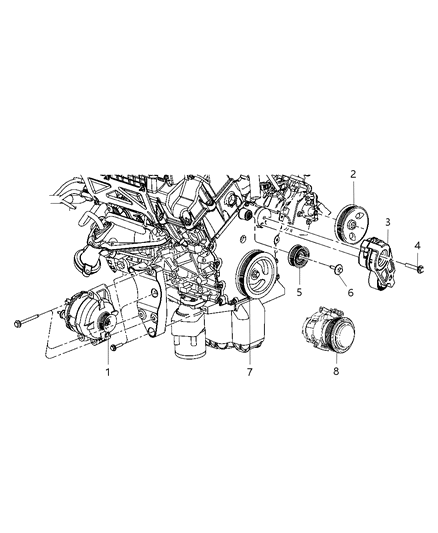 2008 Dodge Magnum Pulley & Related Parts Diagram 1 - Thumbnail