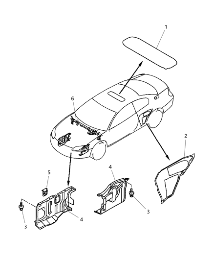 2002 Chrysler Sebring Coupe Front Panels Diagram