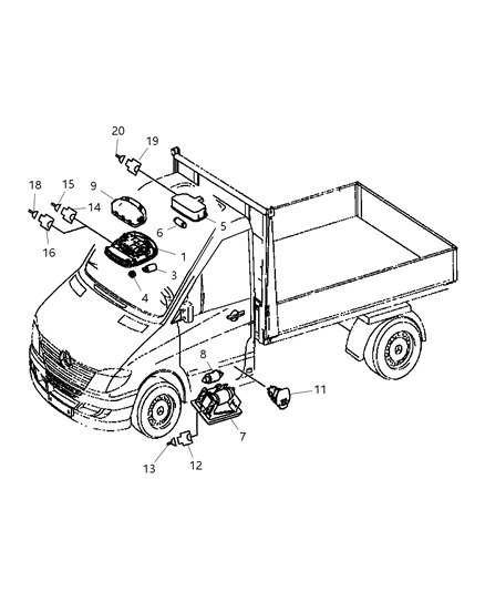 2009 Dodge Sprinter 3500 Lamps, Interior Diagram 1 - Thumbnail