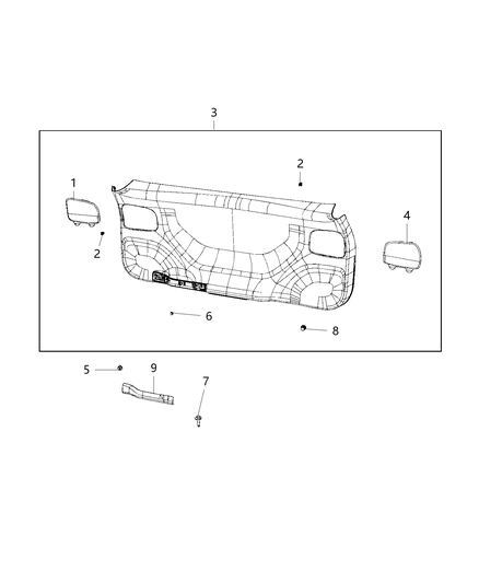 2020 Jeep Cherokee Liftgate Trim Panels And Scuff Plate Diagram 1 - Thumbnail