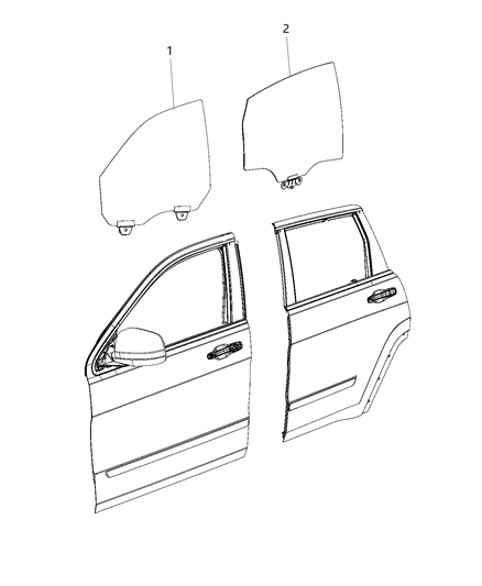 2017 Chrysler 200 Door Glass, Front Driver Side Diagram for 68104919AA