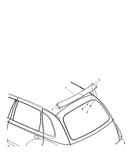 2008 Chrysler PT Cruiser Spoiler of Exterior Ornamentation Diagram