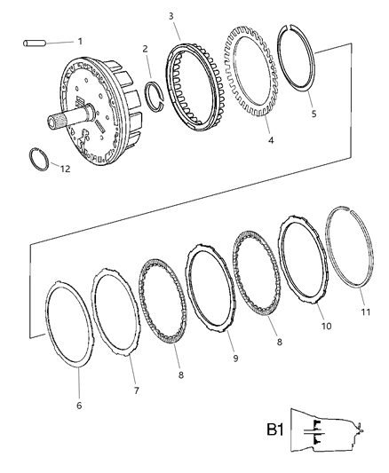 2007 Jeep Grand Cherokee Multi-Disc Holding Clutch Diagram 1 - Thumbnail