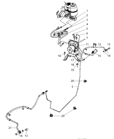 2009 Chrysler Aspen Clip Brake Tube Diagram for 52855830AA