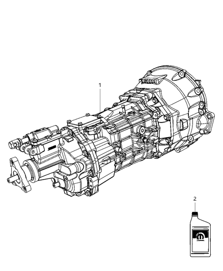 2013 Dodge Challenger Transmission / Transaxle Assembly of Manual Transmission Diagram