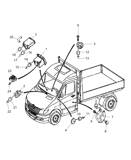 2009 Dodge Sprinter 3500 Radio & Speakers Diagram 1 - Thumbnail