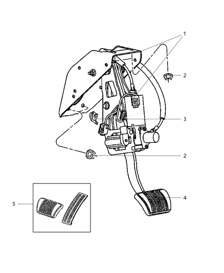 2010 Jeep Grand Cherokee Brake Pedals Diagram 1 - Thumbnail