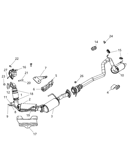 2009 Jeep Grand Cherokee Bracket Stud Diagram for 6505974AA