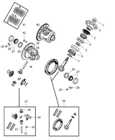 2009 Dodge Ram 1500 Gear Kit Ring And Pinion Diagram for 5015358AE
