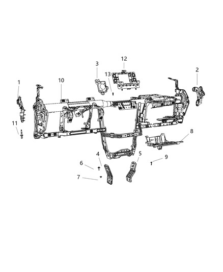 2020 Jeep Cherokee Instrument Panel & Structure Diagram 2 - Thumbnail
