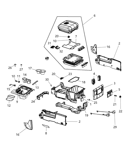 2017 Ram 5500 Floor Console Diagram 2 - Thumbnail