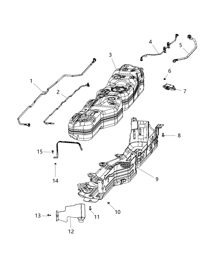 2021 Jeep Gladiator Fuel Tank And Related Parts Diagram 1 - Thumbnail