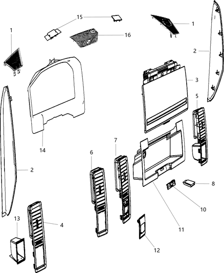 2015 Ram 5500 Instrument Panel Trim Diagram 2 - Thumbnail