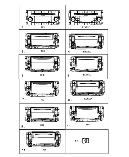 2011 Ram 1500 Radio Am / Fm / Dvd / Hdd / Mp3 / Rear Camera Diagram for 5064757AD