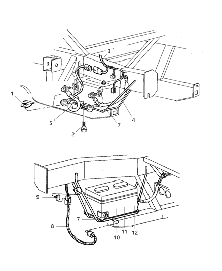 2003 Dodge Viper Battery Storage Diagram for BE0H5540AA