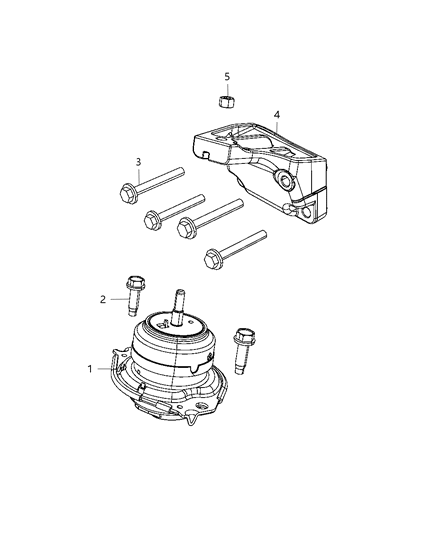 2012 Chrysler 300 Isolator Engine Mount Left Diagram for 68089769AA