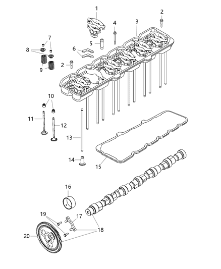 2019 Ram 3500 Pickup Camshafts & Valvetrain Diagram 2 - Thumbnail