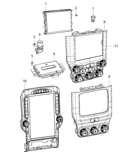 2019 Ram 1500 New Style A/C & Heater Controls Diagram