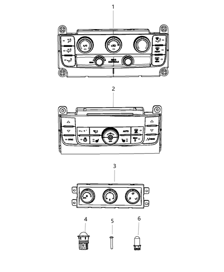 2020 Dodge Grand Caravan Control Assembly, Front Diagram for 55111249AK