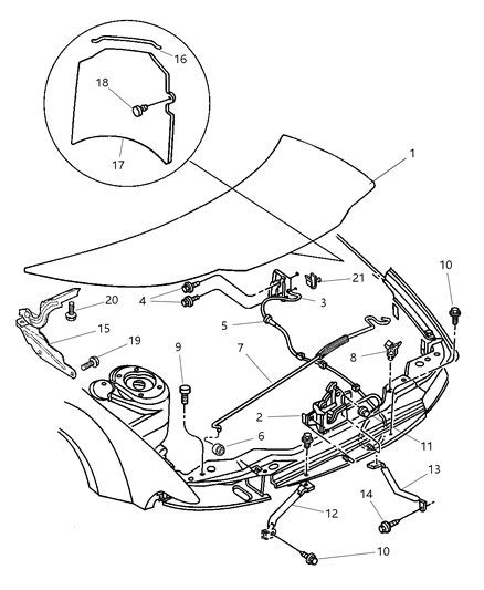 2000 Chrysler Cirrus Screw And Washer Hexagon Head M8-1.25X22.00 Diagram for 6505772AA