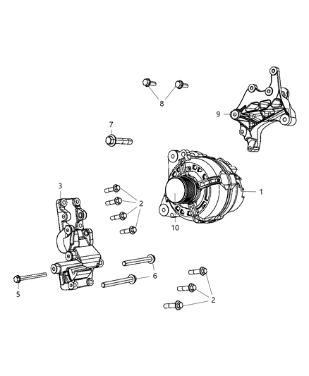 2008 Jeep Compass Generator/Alternator & Related Parts Diagram 2 - Thumbnail