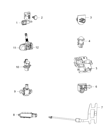 2016 Dodge Charger Control Module, Front Diagram for 56054036AB