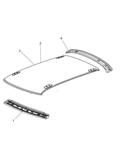 2009 Dodge Charger Header Panel, Rear Diagram for 5065906AD