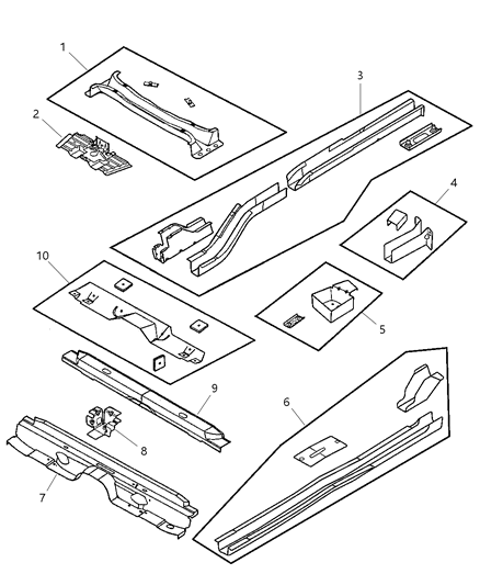 2005 Dodge Stratus Suspension Crossmember, Rear Diagram for 4696813AE