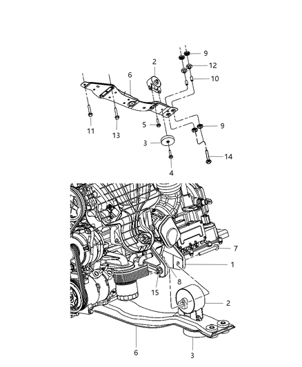 2010 Chrysler Sebring Engine Mounting Diagram 10 - Thumbnail