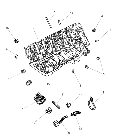 1999 Jeep Grand Cherokee Heater Package Engine Block Diagram for 82203640