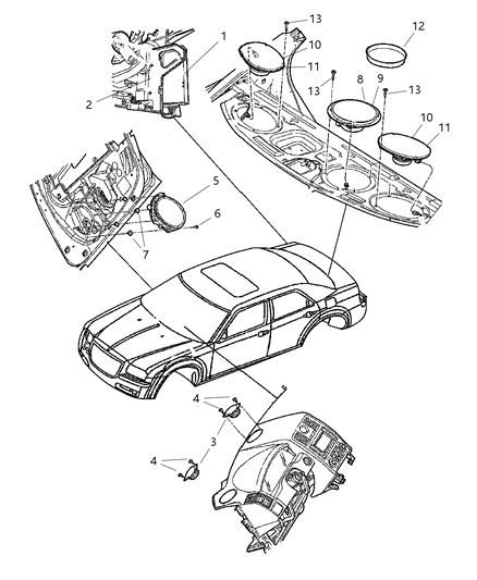 2007 Dodge Charger Amplifier Audio Diagram for 5064118AF