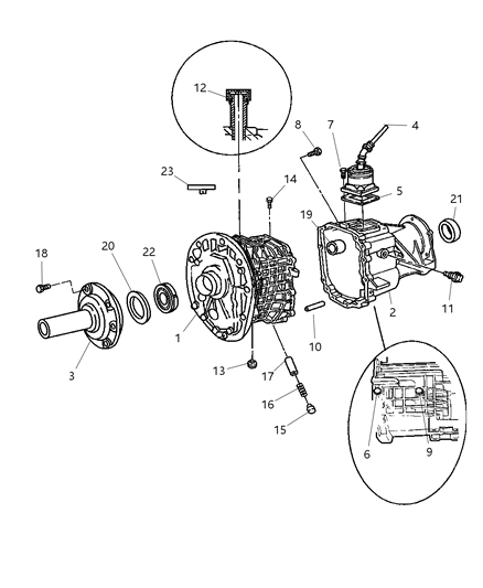 2000 Dodge Ram 1500 Regular Cab Case & Related Parts of Manual Transmission Diagram