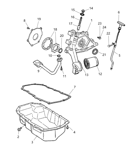 2007 Dodge Caravan Filter Engine Oil Diagram for 4105409BB