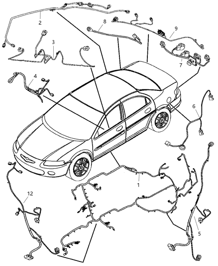 2004 Chrysler Sebring Wiring Front Door Diagram for 4608975AB
